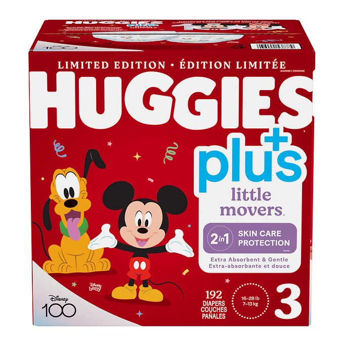 Couche Huggies  Little Movers Plus, Tailles 3, 192 piéces