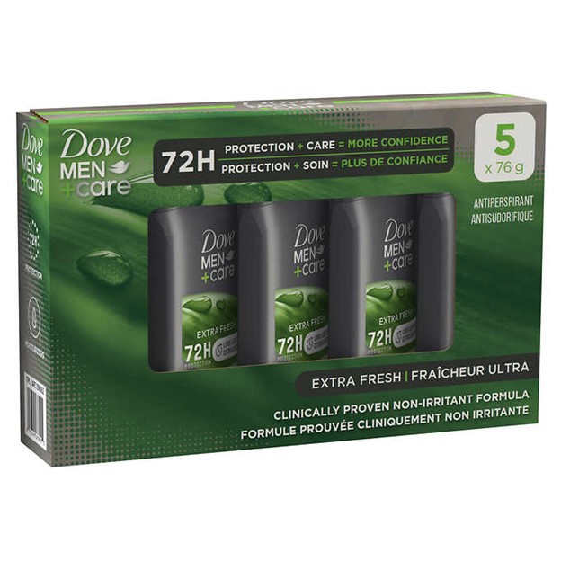 Dove - Déodorant antisudorifique pour hommes, 5 x 76 g