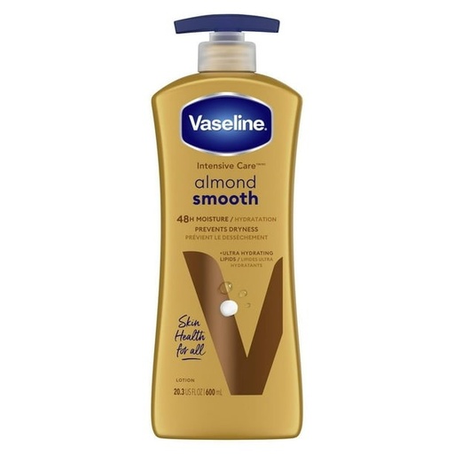VASELINE ALMOND SMOOTH LOTION INTENSIVE CARE  AVEC 48H HYDRATATION LIPIDES ULTRA-HYDRATANTS, 600ML