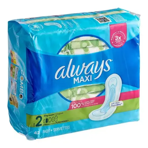 Always, Maxi taille 2, super absorbants avec ailes, 42 pièces