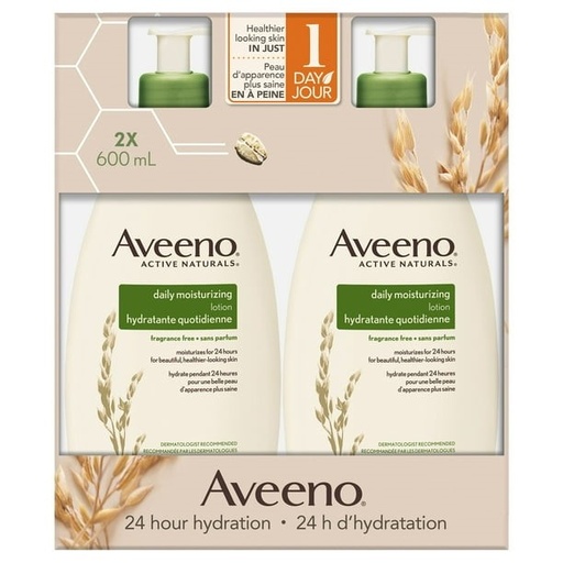 AVEENO DAILY MOISTURIZING LOTION 600ML PACK DE 2