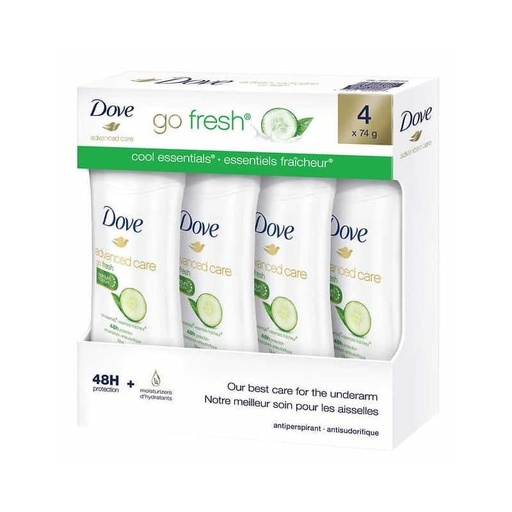 DOVE ADVANCED CARE GO FRESH 48H PROTECTION, Paquet de 4
