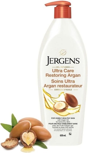 JERGENS LOTION HYDRATANTE, ARGAN RESTAURATEUR, 620ML