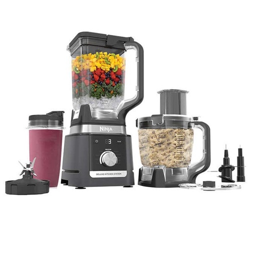 Mixeur Ninja Deluxe - Système de cuisine avec pichet de 2,6 L (88 oz.), processeur 9 tasses et Auto-iQ